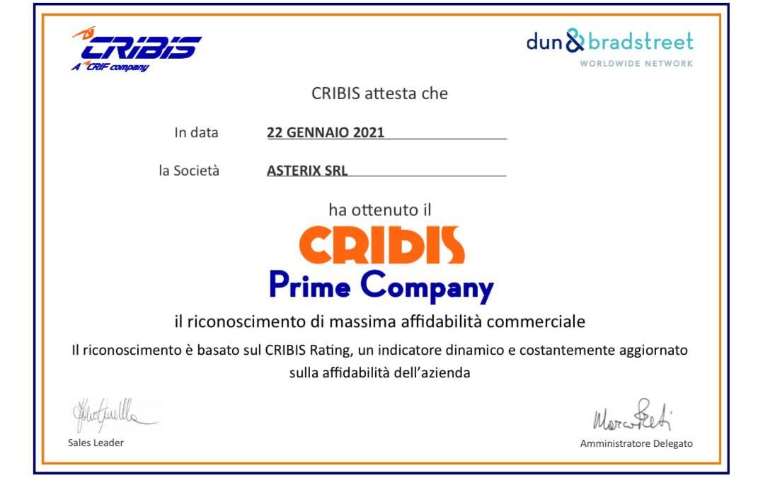 Certificato Cribis Prime Company