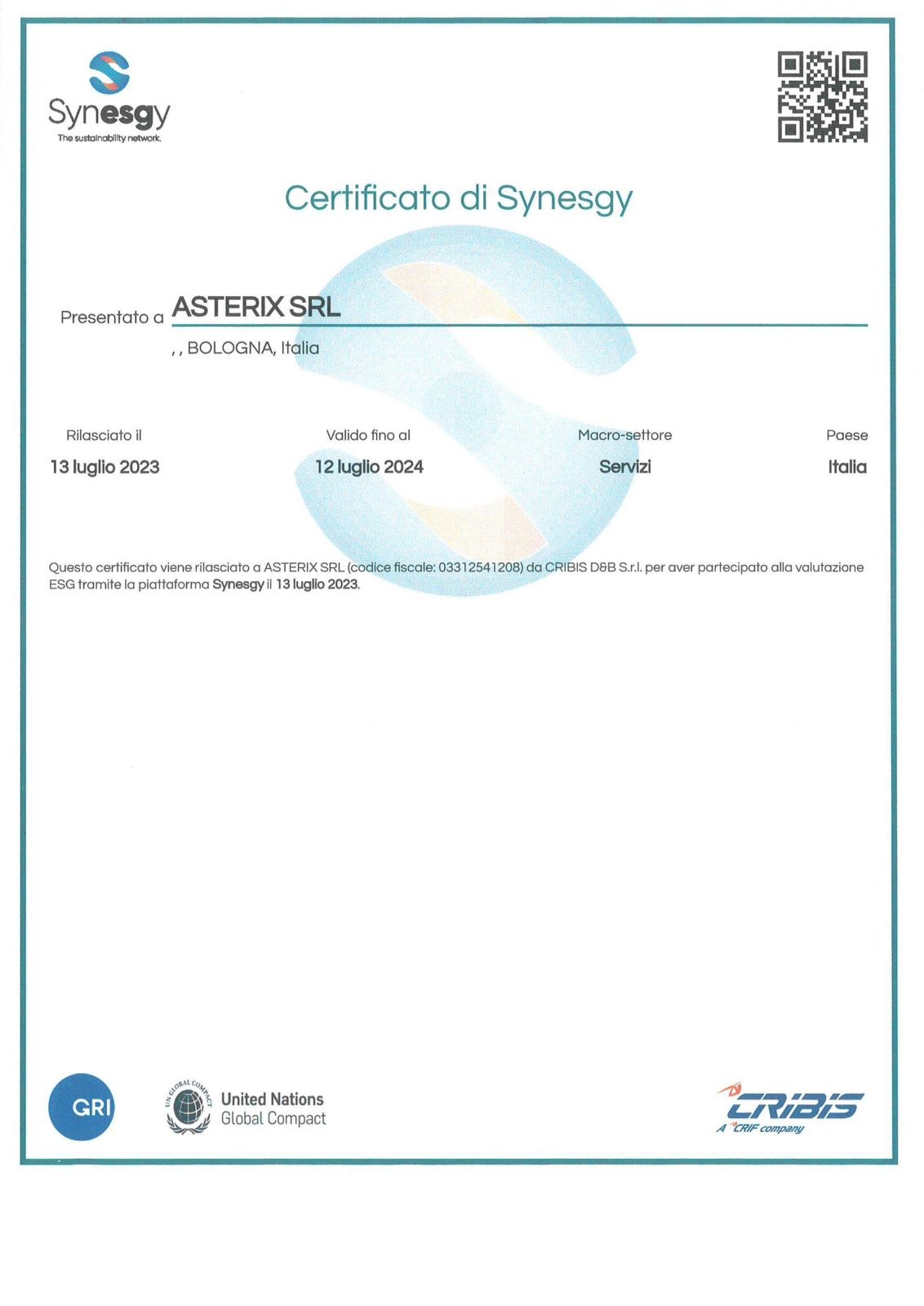 CERTIFICATO DI SYNESGY