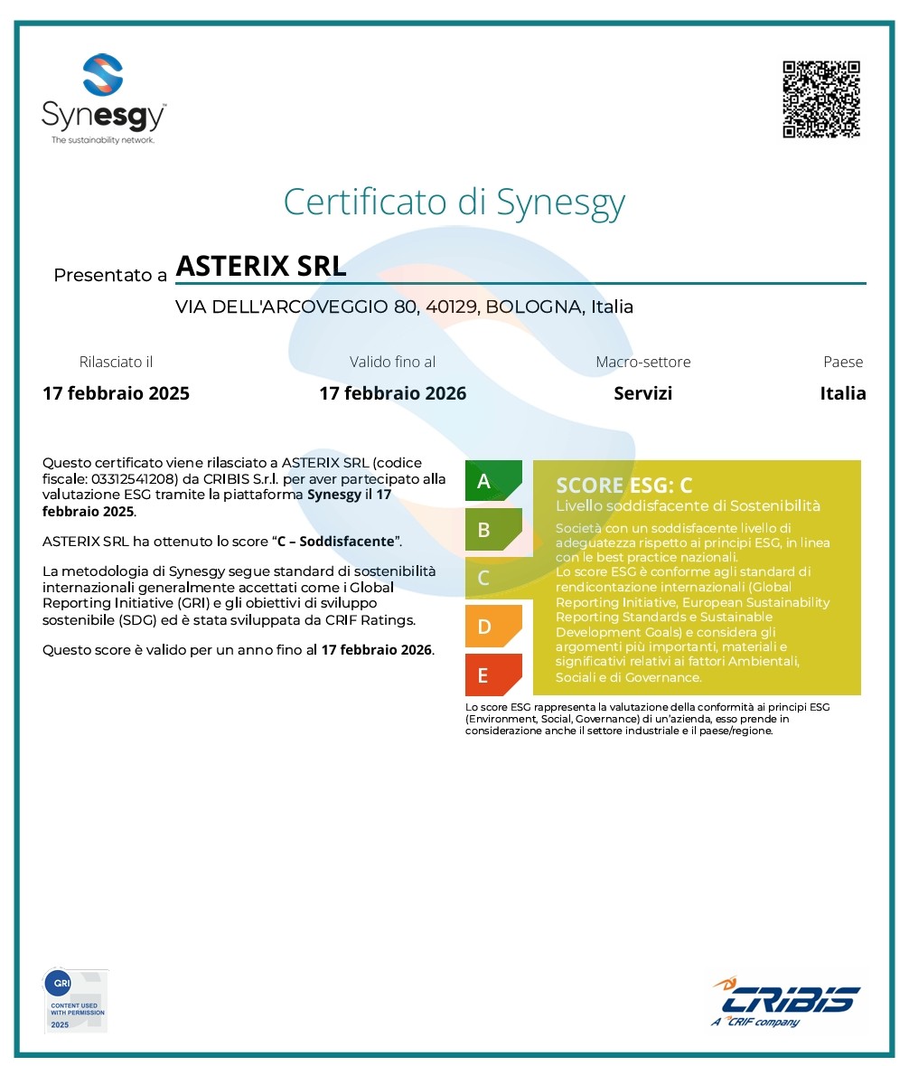 CERTIFICATO SYNESGY CERTIFICATO SYNESGY
